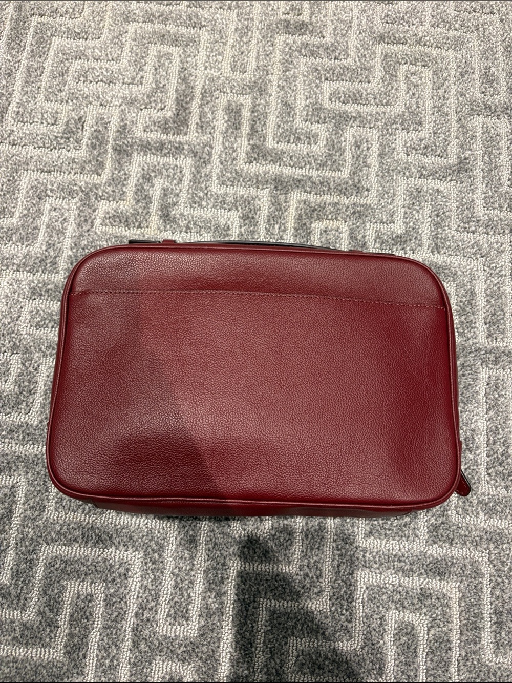 Coach Men's Wine Red Leather Toiletry Case - Picture 2 of 3